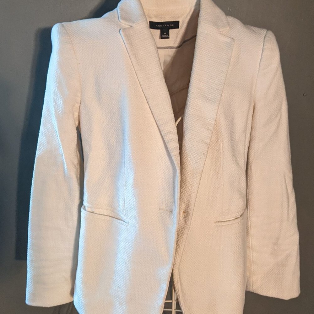 White Blazer with Gold Buttons by Ann Taylor